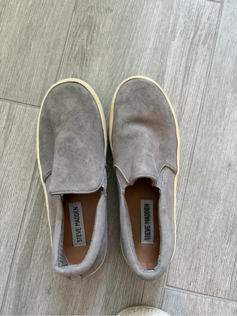 Steve Madden Gray Suede Slip-On Loafers
